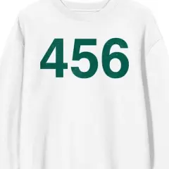 Squid Game - Number 456 on White Adult Crew Neck Sweatshirt
