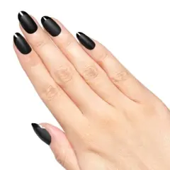 Olive & June Press-On Fake Nails - M Oval - Glossy Tip Black French - 42ct