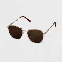 Men's Rectangle Square Metal Sunglasses - Goodfellow & Co&trade; Gold