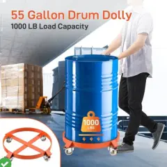 55 Gallon Drum Dolly Heavy Duty 1000LBS Load Capacity Drum Cart Non Tipping Hand Truck (2 Pack)