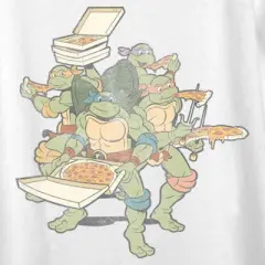 Women's Teenage Mutant Ninja Turtles Distressed Pizza Lovers Scoop Neck