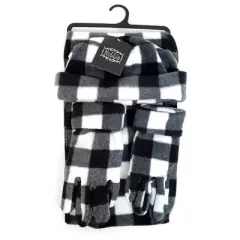 Buffalo Checks Plaid Gloves Scarf Hat Winter Set For Women