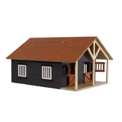Kids Globe 1/24 Wooden Horse Stable With 2 Stalls And Storage Room 610167