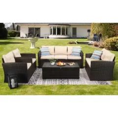 5pc Wicker Outdoor Conversation Set - EDYO LIVING
