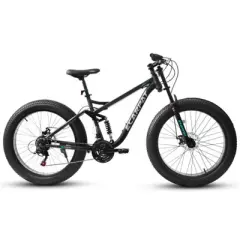 VASIP 26" Fat Tires Mountain Bike, 21-Speed All Terrain Bicycle with Disc Brakes & 4" Wide Fat Tire, City Snow Beach Bike for Men and Women