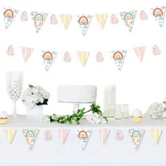 Big Dot of Happiness Hello Rainbow - DIY Boho Baby Shower and Birthday Party Pennant Garland Decoration - Triangle Banner - 30 Pieces