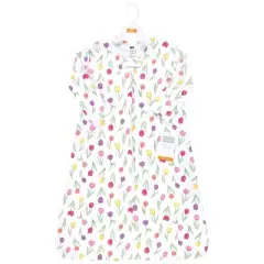 Hudson Baby Infant Girl Long Sleeve Cotton Jersey Sleeping Bag, Sack, Blanket, Spring Tulips