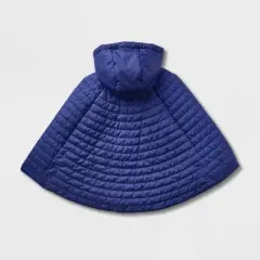 Girls' Adaptive Quilted Cape Jacket - Cat & Jack&trade; Navy Blue