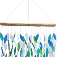 Home & Garden Premiere Ocean Waterfall Chime  -  One Windchime 35.0 Inches -  Driftwood Yard Decor Music  -  Geblueg620  -  Glass  -  Blue