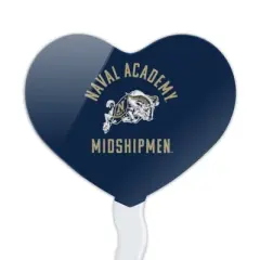 US Naval Academy Midshipmen Heart Love Cupcake Picks Toppers Decoration Set of 6