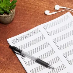 Bright Creations 150-Count Music Manuscript Stickers, Total 15 Sheets Preprinted Double Staff (4"x2" each)