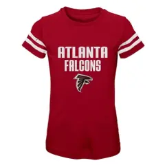 NFL Atlanta Falcons Girls' Stripe Sleeve Fashion T-Shirt