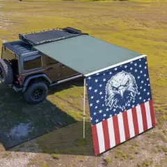 Yescom 6.6x8.4 Ft Vehicle Awning with Blackout Coating Side Wall Roof Rack Pull-Out Sun Shade Camp Gray&Black