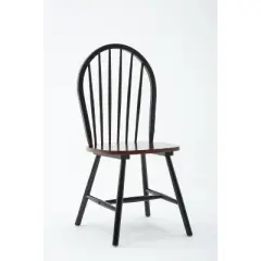 Set of 2 Windsor Dining Chair Wood/Black/Cherry - Boraam