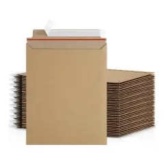 PSBM 100 Pieces 6" x 8" Kraft Rigid Photo Document Mailers Cardboard Envelopes 28 pt.