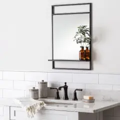 Bath Mirror with Shelf Black - Hearth & Hand&trade; with Magnolia