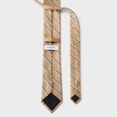 Men's Striped Neck Tie - Goodfellow & Co&trade; Khaki & White