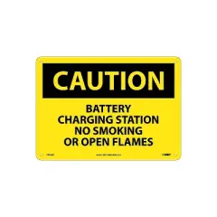 National Marker Caution Signs; Battery Charging Station No Smoking. . . 10X14 .040 Aluminum C386AB