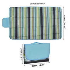 Unique Bargains Picnic Blanket Waterproof Washable Lightweight with Handle for Hiking Travel Camping Parks