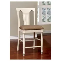 Set of 2 Martha Country Counter Height Barstools Off-White/Red - HOMES: Inside + Out