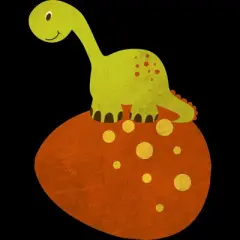 Junior's Design By Humans Happy Cute Dino By parjono T-Shirt