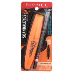 Rimmel London Scandal Eyes, Mascara with Waterproof Gel Pencil, 003 Extreme Black, 2 Piece Set