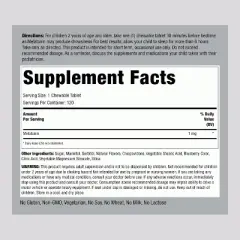 Piping Rock Kids Melatonin 1mg | 120 Chewable Tablets