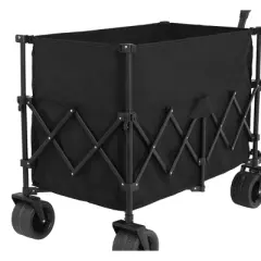 Beach Wagon,Collapsible Wagon 220lbs Heavy Duty 300L Folding Utility Garden Cart with Big All-Terrain Beach Wheels