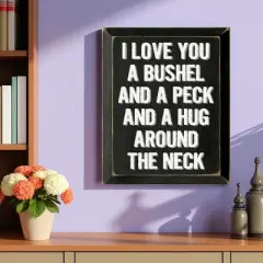 Slickblue I Love You a Bushel and a Peck Wood Sign &ndash; Rustic Wall Decor for Nursery or Home &ndash; 9"x12", Color Options