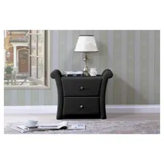 Victoria 2 Storage Drawer Nightstand - Baxton Studio