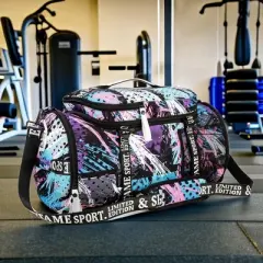 Gym Duffle Bag Backpack with Shoe Compartment,4 ways Travel Backpack for Women and Men