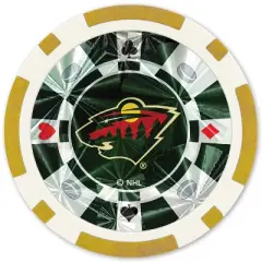 MasterPieces Casino Style 20 Piece 11.5 Gram Poker Chip Set NHL Minnesota Wild Gold Edition
