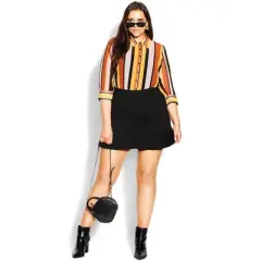 Women's Plus Size Sassy Knit Skirt - black | CITY CHIC