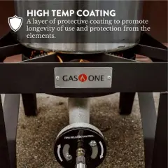 GasOne 200K BTU Propane Burner Heavy-Duty Outdoor Burner with Adjustable 0-20Psi Regulator and Steel Braided Hose for Home Brewing, Turkey Fry