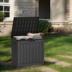 NAYSAYE Deck Box 30 Gal Outdoor Storage Deck Box, Small Patio Storage Bin for Garden Tools