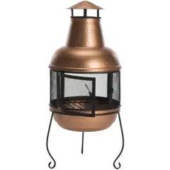 Lima Outdoor Chiminea/Fire Pit - PIT1000 - Copper/Black - Safavieh