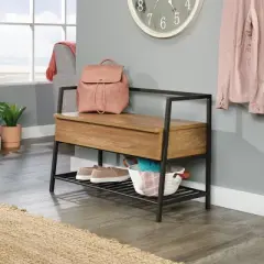 North Avenue Entryway Bench with Hidden Storage and Shelf Sindoori Mango - Sauder