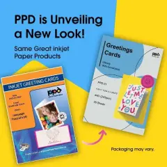 PPD Glossy Greeting Card 8.5x11" Blank Half Fold to 5.5x8.5" 20 sheets 260 gsm for Inkjet Printers