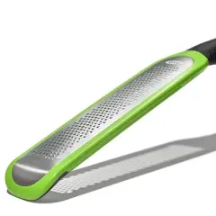OXO Etched Zester: Stainless Steel Lemon & Garlic Grater, Soft-Grip Handle, Dishwasher-Safe, Green
