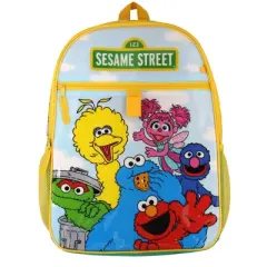 Sesame Street Backpack Big Bird Oscar Elmo 5-Piece Lunchbox Pencil Case Water Bottle Stickers School Travel Book Bag