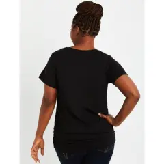 Plus Size V-neck Side Ruched Maternity Tee | Motherhood Maternity