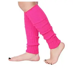 Isadora Paccini Women's 80s Style Ribbed Leg Warmers Blushing Pretty Pink for Parties & Sports Accessories