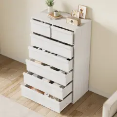 Whizmax 7 Drawer Dresser Tall for Bedroom, Modern 7 Chest of Drawers with Large Storage, White Dresser Organizer for Living Room, Nursery, Entryway