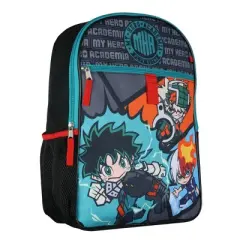 My Hero Academia Backpack Deku Shoto Bakugo Kawaii Chibi 5 Piece Set School Bag Black