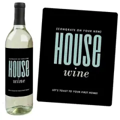 Big Dot of Happiness Home Sweet Home - Housewarming Gift for Women and Men - Wine Bottle Label Stickers - Set of 4