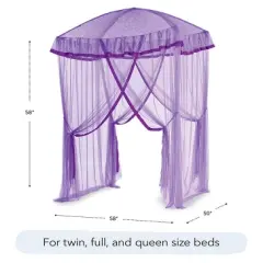 HearthSong Sparkling Lights Light-Up Bed Canopy for Twin, Full, or Queen Beds
