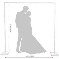 GustoWave 8.2FTx8.2FT Wedding Arch Backdrop Stand Square, Metal Rectangular Arch Frame Balloon Arch Stand