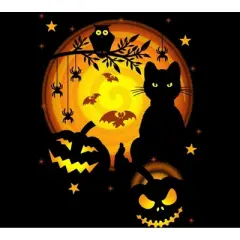 Boy's Design By Humans Halloween Kitty By artizan16 T-Shirt
