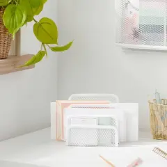 Mesh Letter Sorter White - Brightroom&trade;: Steel File & Letter Organizer, Holder, Tray, No Assembly Required