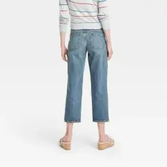 Over Belly Cropped Vintage Straight Maternity Jeans - Isabel Maternity by Ingrid & Isabel&trade; Medium Blue 00